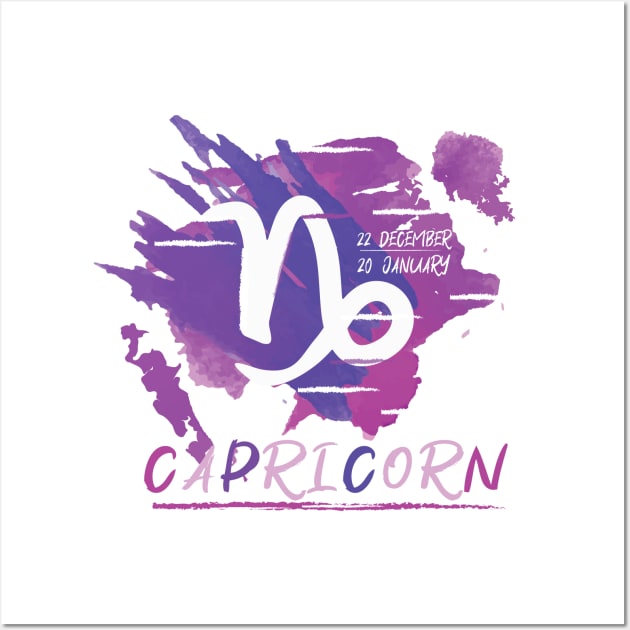 Capricorn Zodiac sign- astronomical sign - Horoscope Wall Art by Gold Turtle Lina